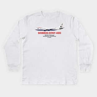 Boeing B747-400 - British Airways "Rendezvous / Hong Kong" Kids Long Sleeve T-Shirt